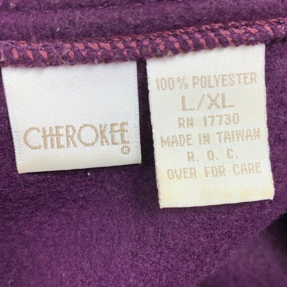 Cherokee Purple Cardigan Perforated Button Up Knit Sweater Size XL Soft Cozy Top - Picture 9 of 16